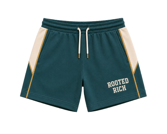 Rooted Rich tailored shorts in teal